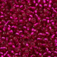 Miyuki rocailles Perlen 11/0 - Dyed silver lined raspberry 11-1436